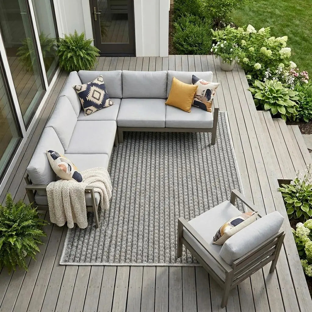 6' X 9' Gray Indoor Outdoor Area Rug Homeroots Outdoor