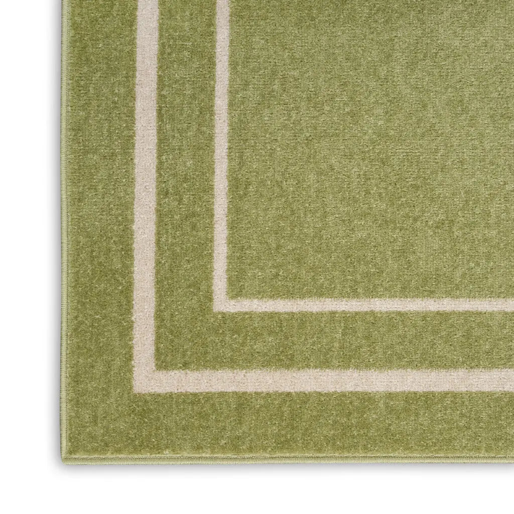 6' X 9' Green And Ivory Indoor Outdoor Area Rug Homeroots Outdoor