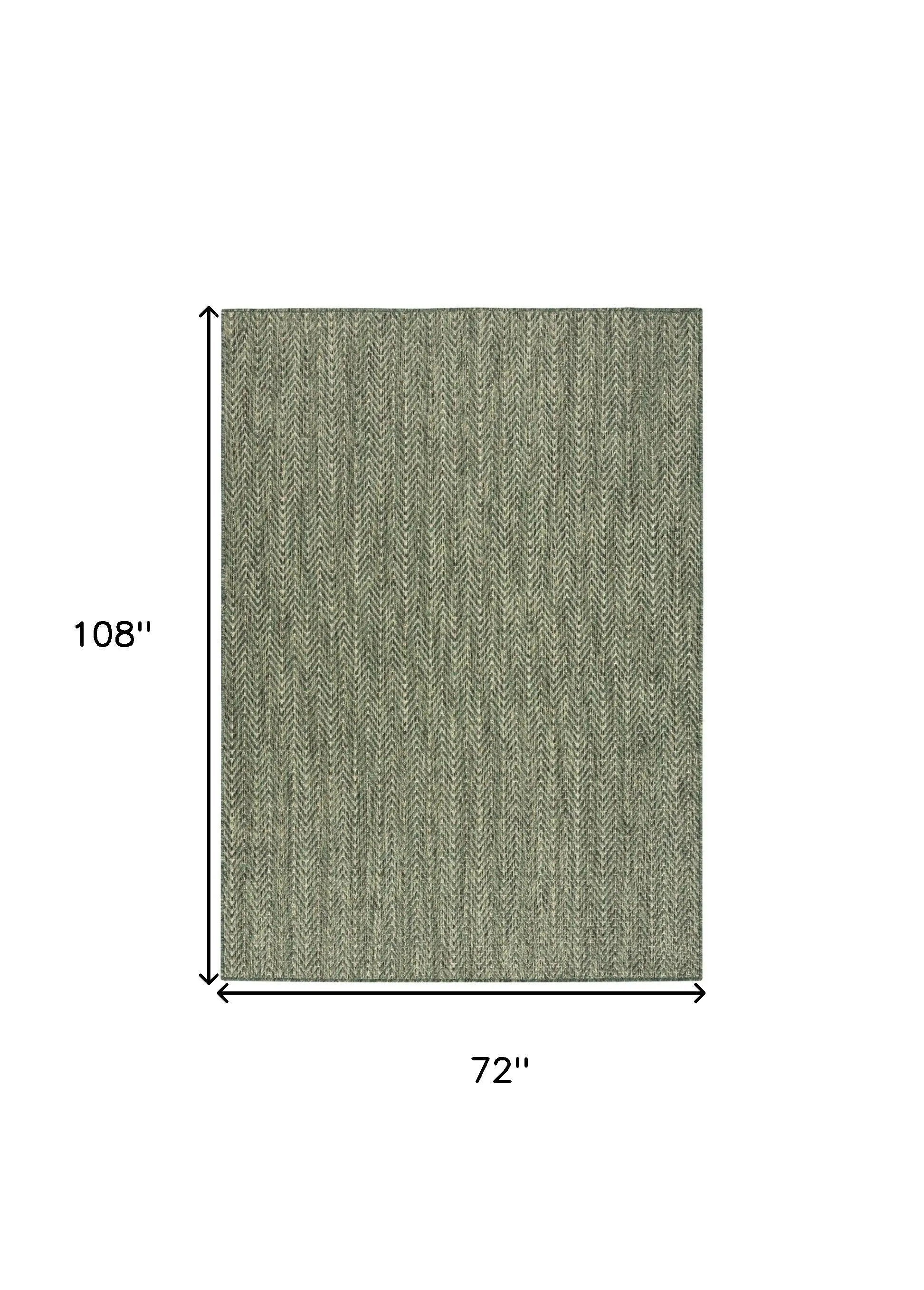 6' X 9' Green Geometric Indoor Outdoor Area Rug Homeroots Outdoor