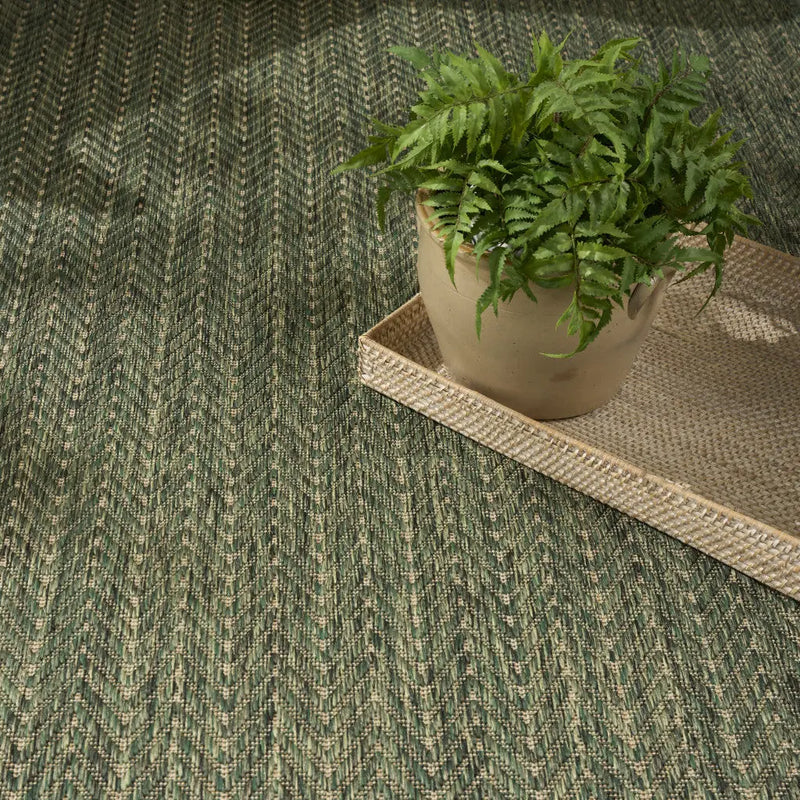 6' X 9' Green Geometric Indoor Outdoor Area Rug Homeroots Outdoor