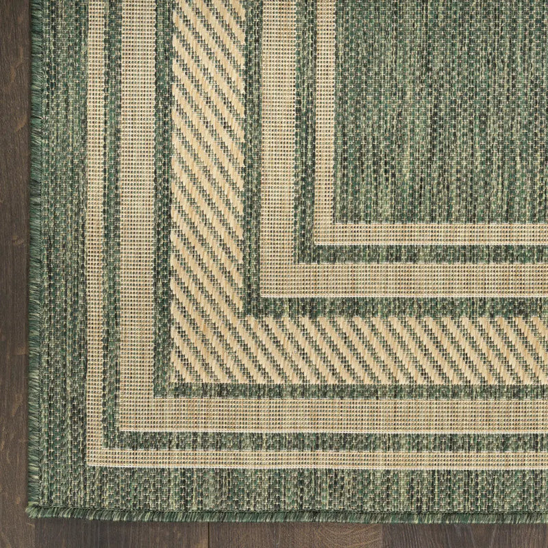 6' X 9' Green Geometric Indoor Outdoor Area Rug Homeroots Outdoor