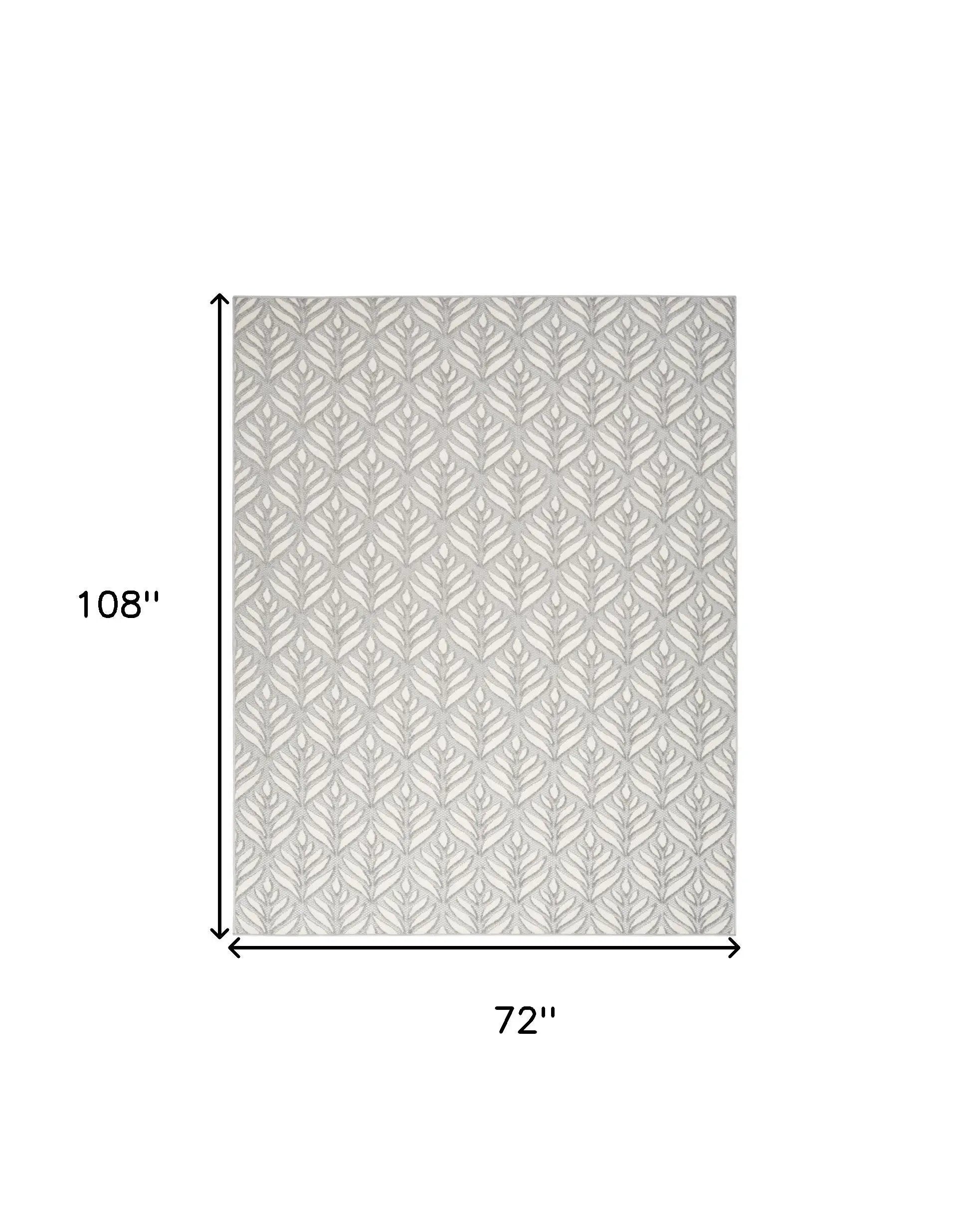 6' X 9' Grey Floral Stain Resistant Non Skid Area Rug Homeroots Outdoor