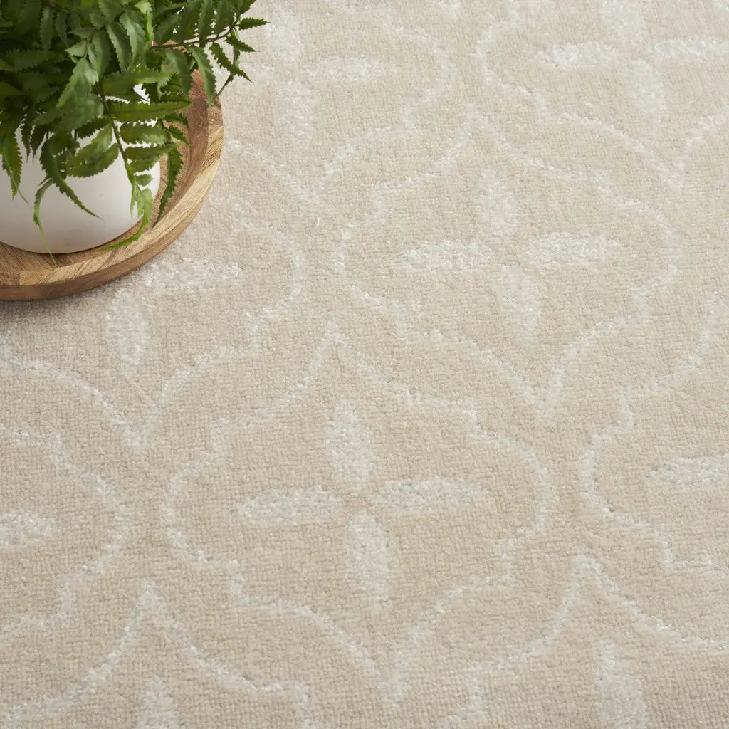 6' X 9' Ivory And Beige Geometric Indoor Outdoor Area Rug Homeroots Outdoor