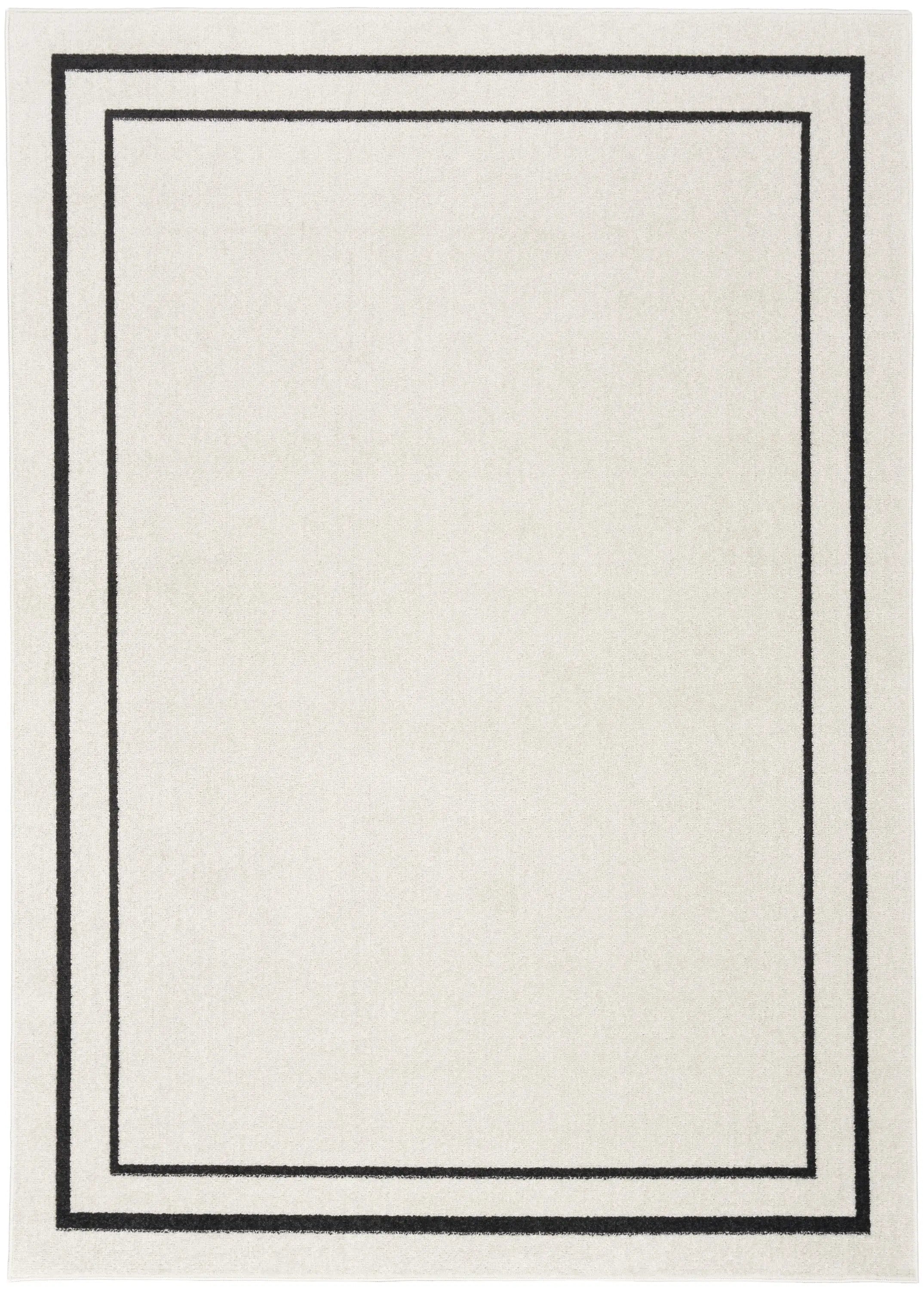 6' X 9' Ivory And Black Indoor Outdoor Area Rug Homeroots Outdoor