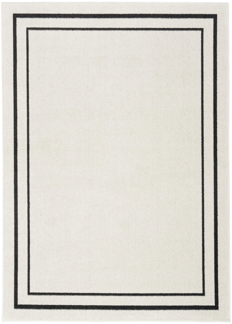 6' X 9' Ivory And Black Indoor Outdoor Area Rug Homeroots Outdoor