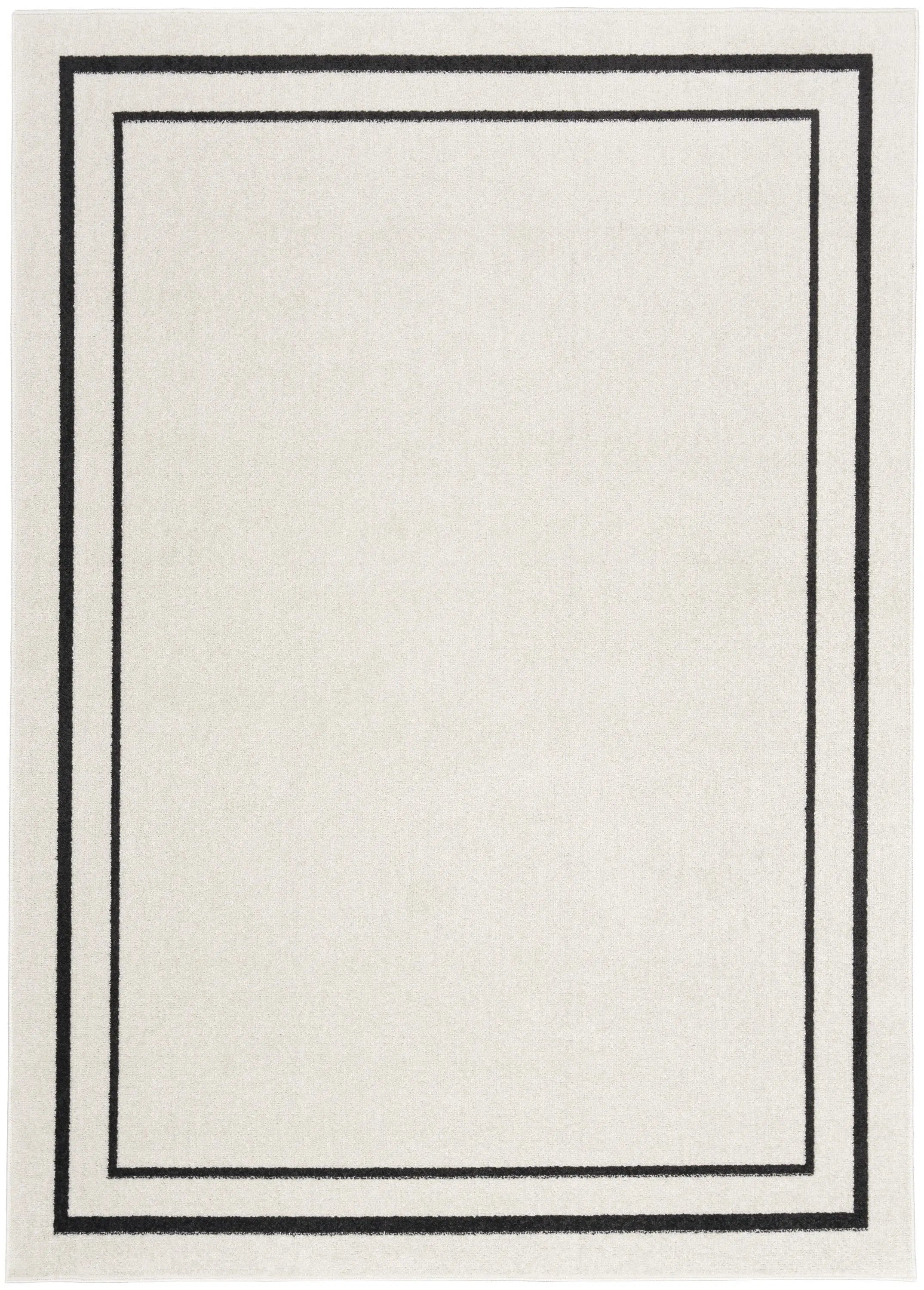 6' X 9' Ivory And Black Indoor Outdoor Area Rug Homeroots Outdoor
