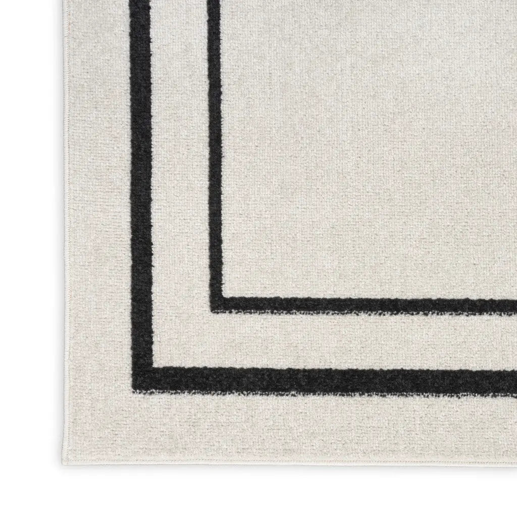 6' X 9' Ivory And Black Indoor Outdoor Area Rug Homeroots Outdoor