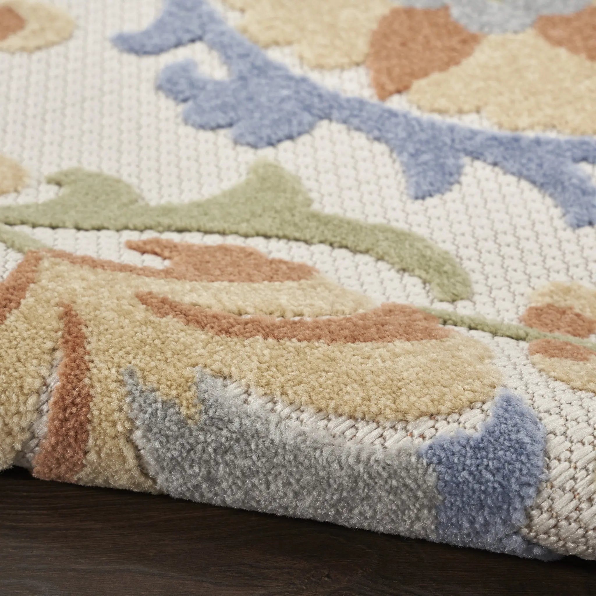 6' X 9' Ivory And Blue Indoor Outdoor Area Rug Homeroots Outdoor