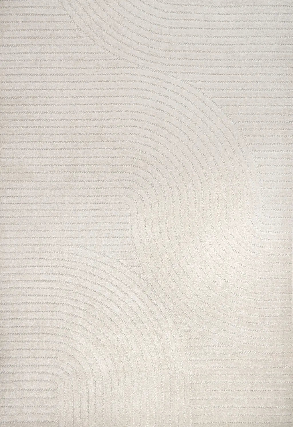 6' X 9' Ivory And Cream Striped Indoor Outdoor Area Rug Homeroots Outdoor