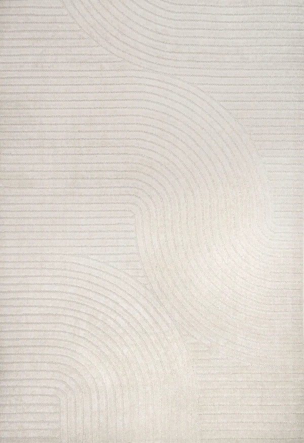 6' X 9' Ivory And Cream Striped Indoor Outdoor Area Rug Homeroots Outdoor