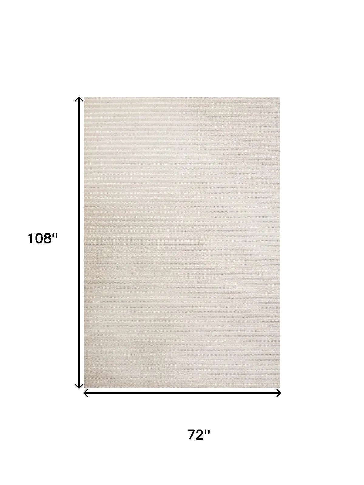 6' X 9' Ivory And Cream Striped Indoor Outdoor Area Rug Homeroots Outdoor
