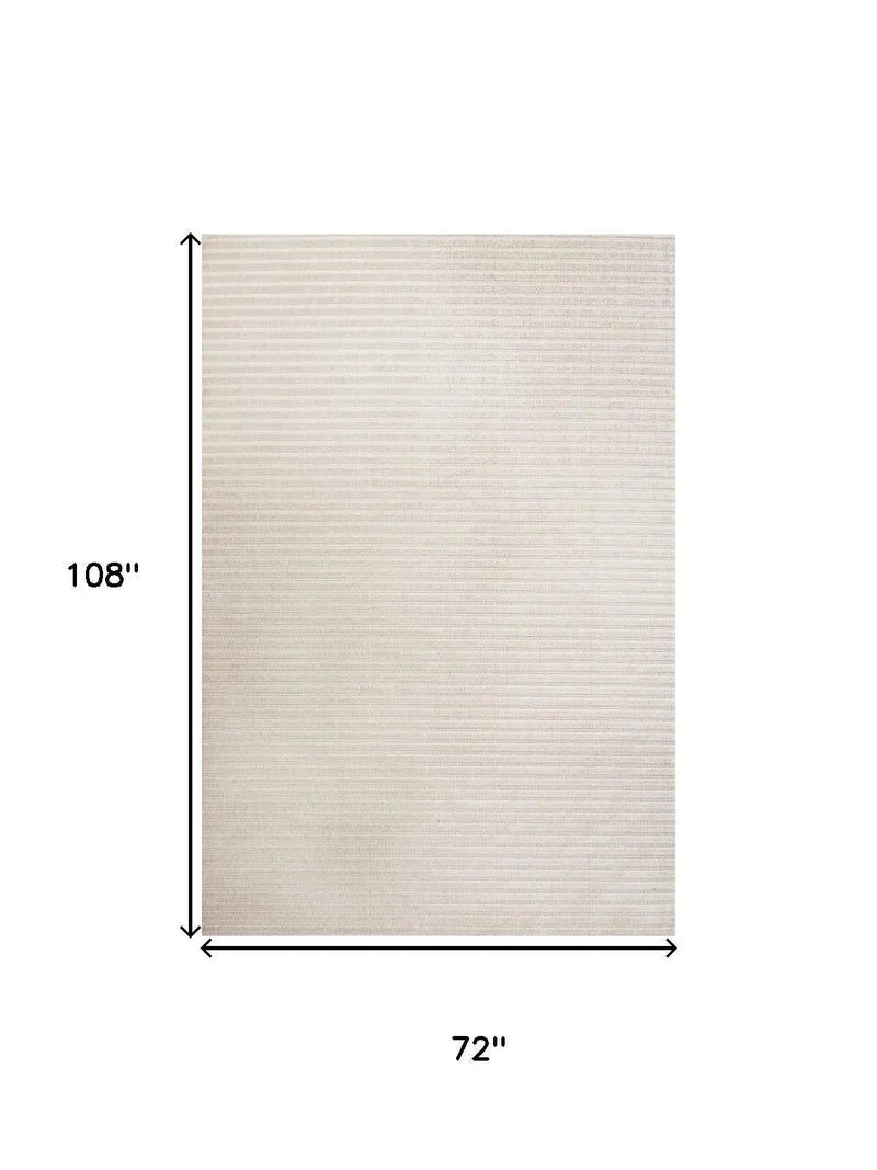 6' X 9' Ivory And Cream Striped Indoor Outdoor Area Rug Homeroots Outdoor