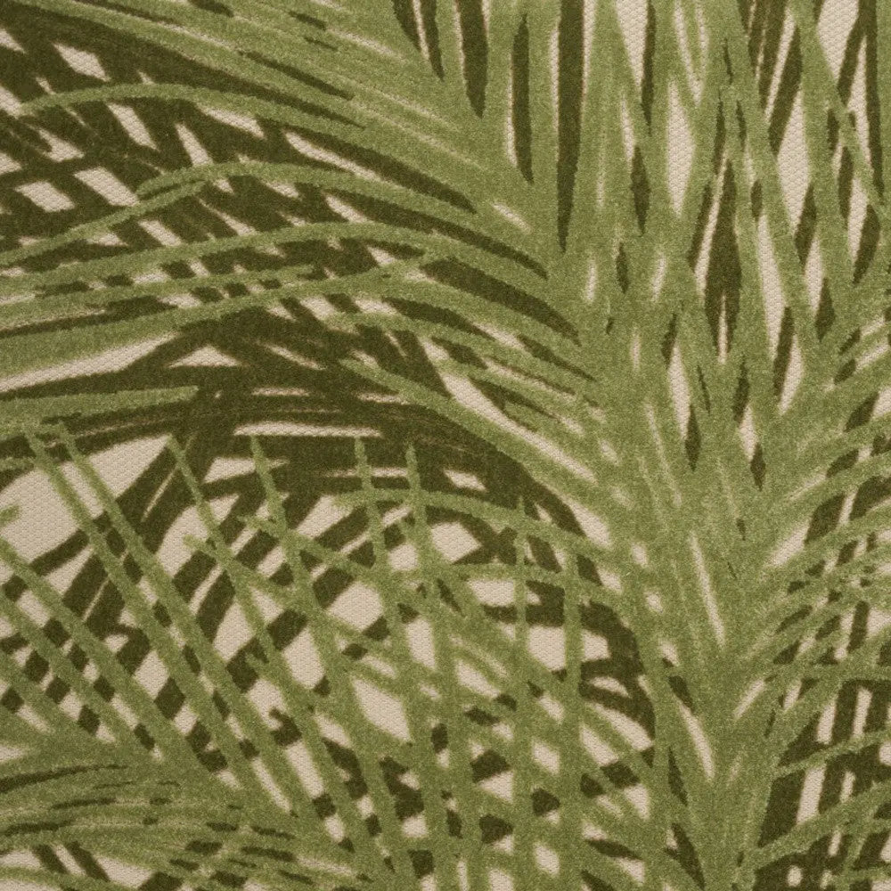 6' X 9' Ivory And Green Palm Leaf Indoor Outdoor Area Rug Homeroots Outdoor