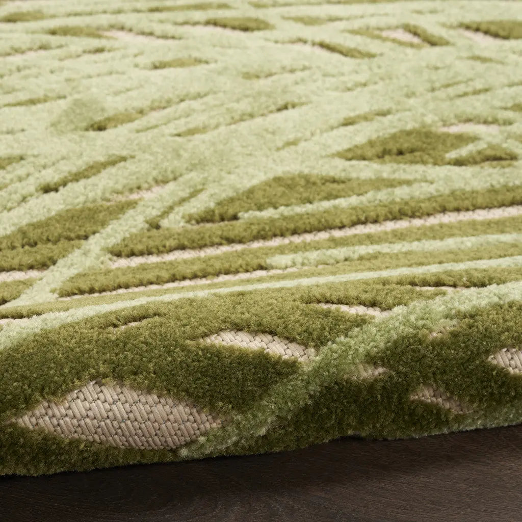 6' X 9' Ivory And Green Palm Leaf Indoor Outdoor Area Rug Homeroots Outdoor