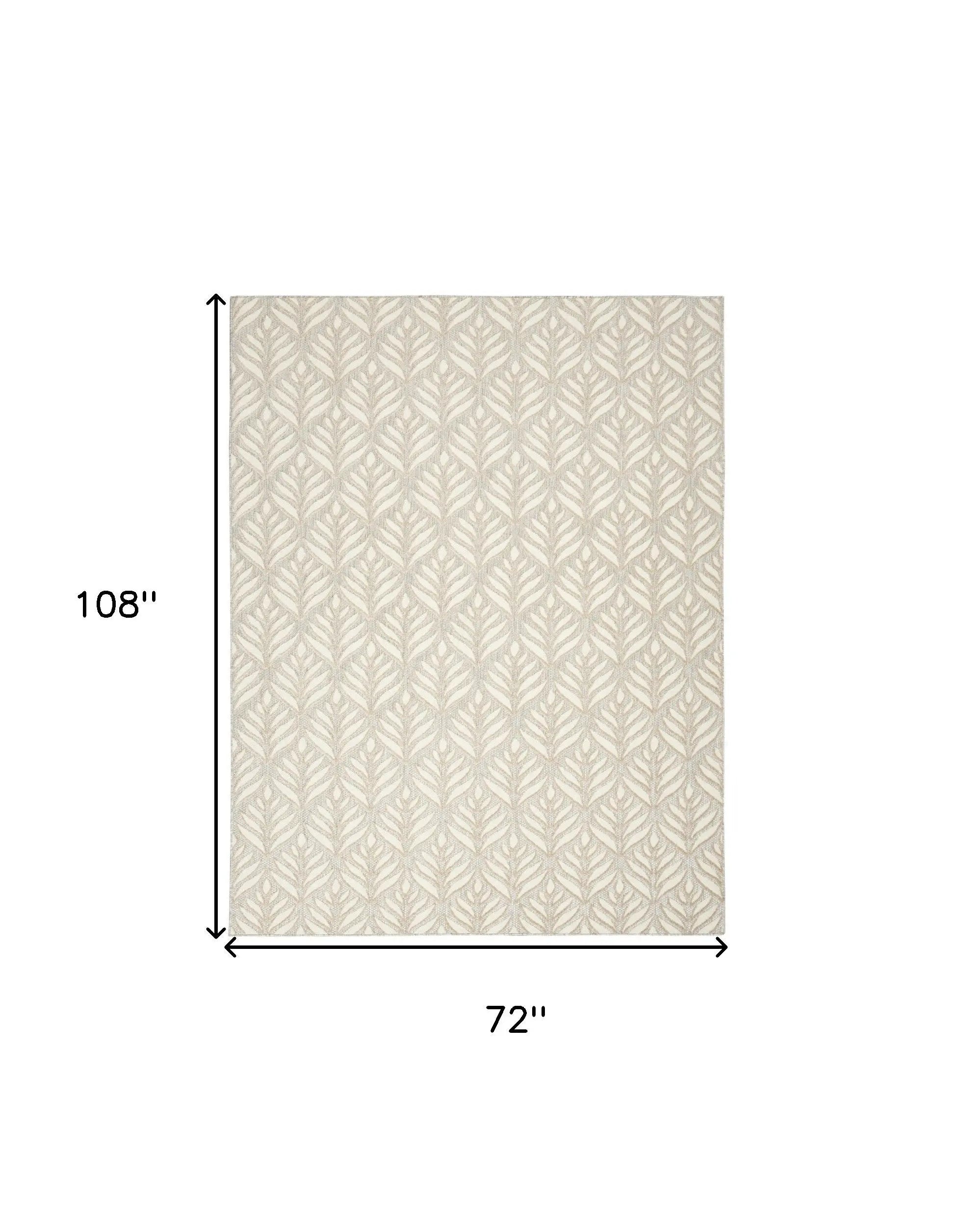 6' X 9' Ivory And Grey Floral Stain Resistant Non Skid Area Rug Homeroots Outdoor