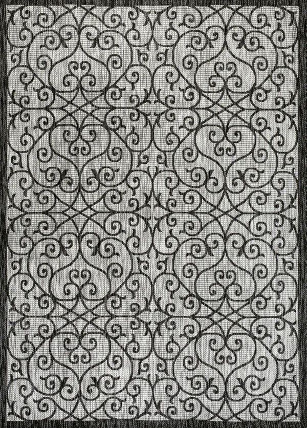 6' X 9' Light Gray And Black Geometric Indoor Outdoor Area Rug Homeroots Outdoor