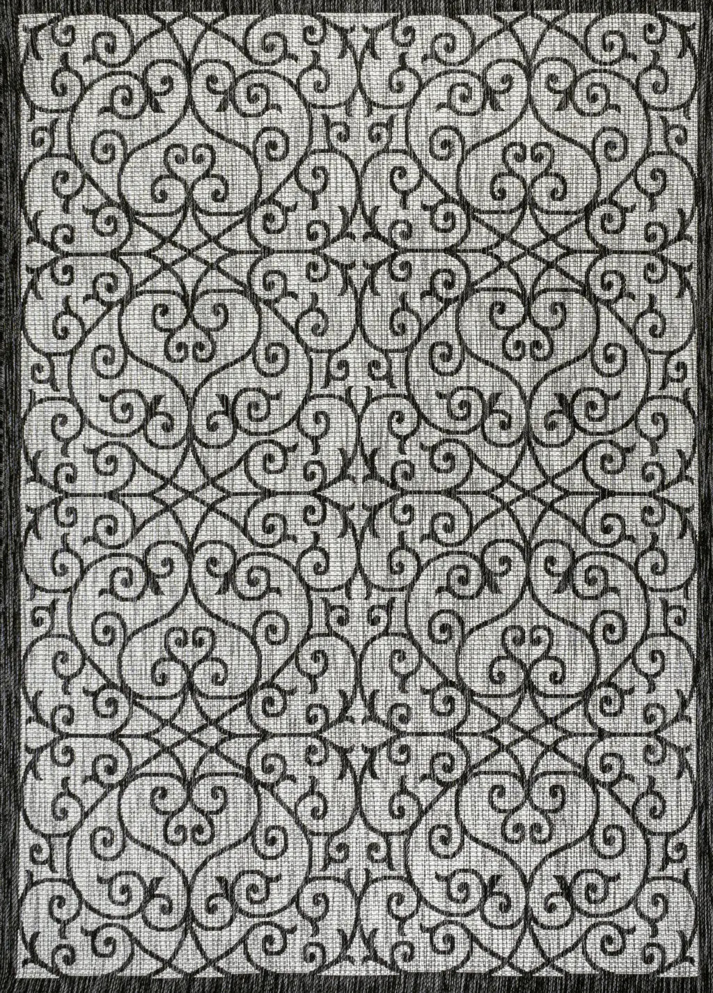 6' X 9' Light Gray And Black Geometric Indoor Outdoor Area Rug Homeroots Outdoor