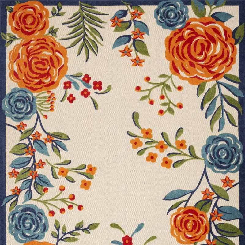 6' X 9' Multicolor Floral Stain Resistant Non Skid Area Rug Homeroots Outdoor