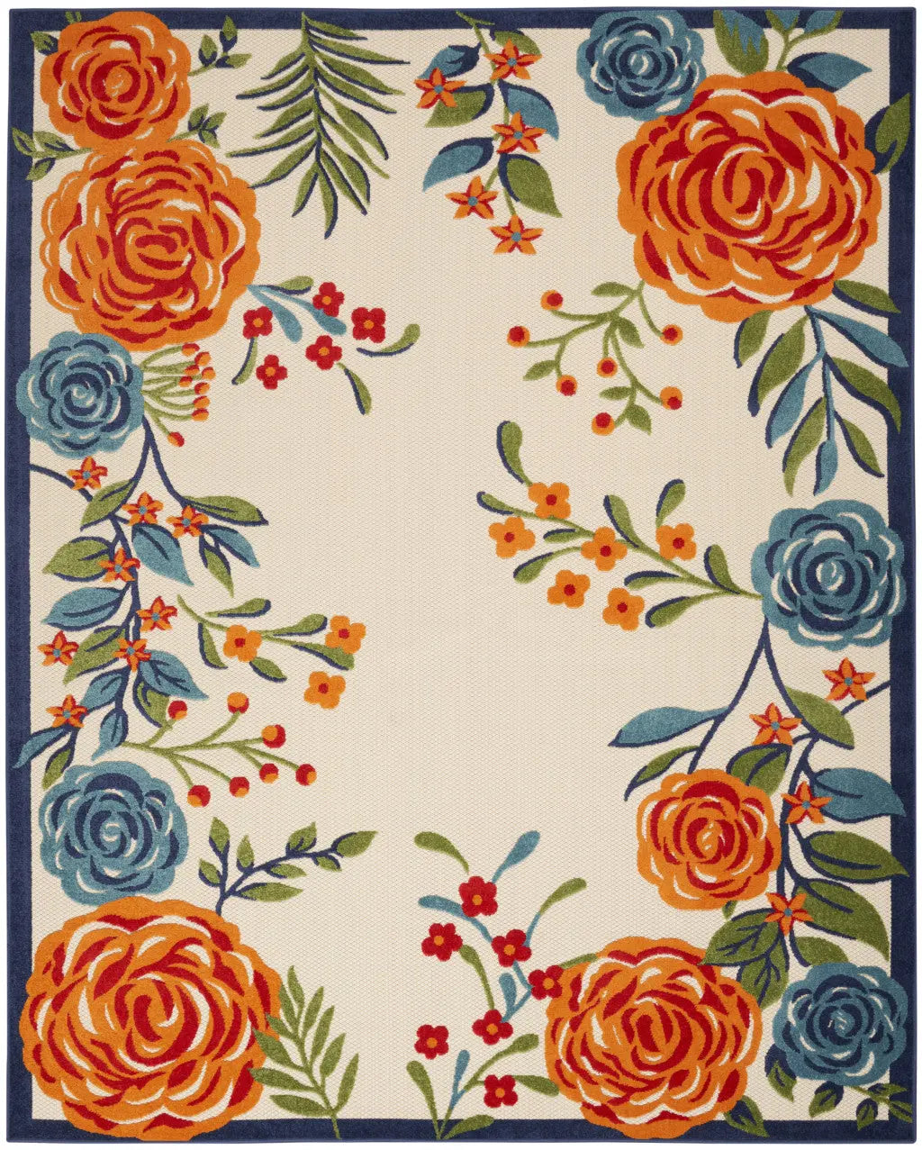 6' X 9' Multicolor Floral Stain Resistant Non Skid Area Rug Homeroots Outdoor