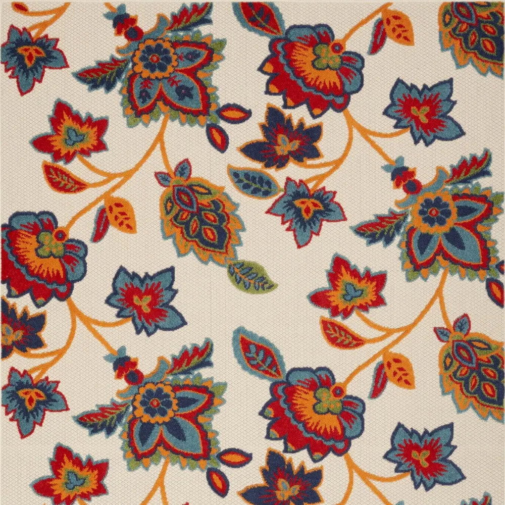 6' X 9' Multicolor Floral Stain Resistant Non Skid Area Rug Homeroots Outdoor
