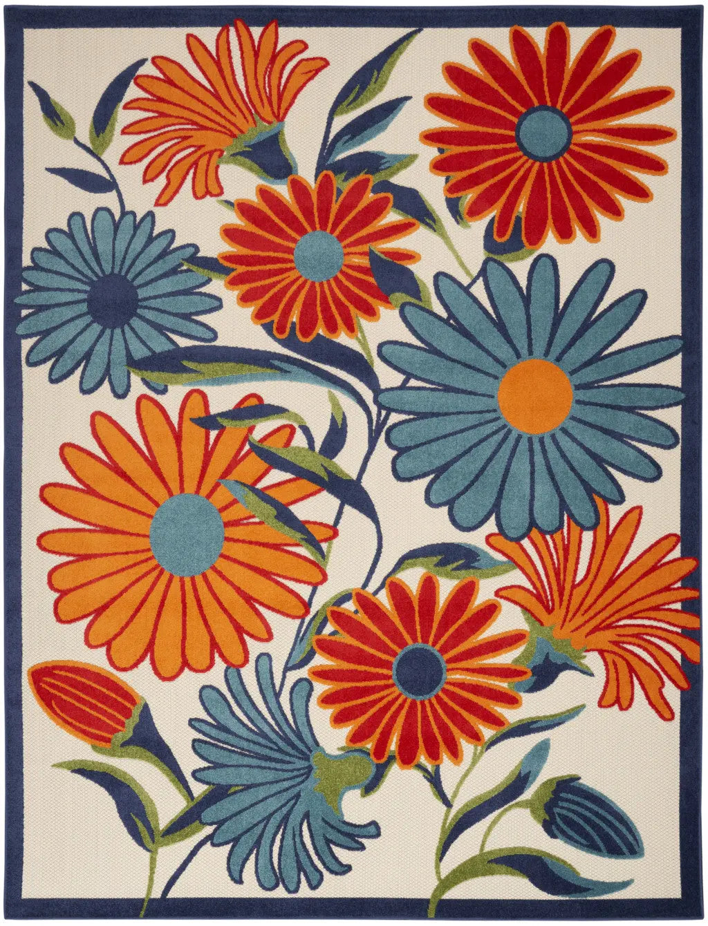 6' X 9' Multicolor Floral Stain Resistant Non Skid Area Rug Homeroots Outdoor