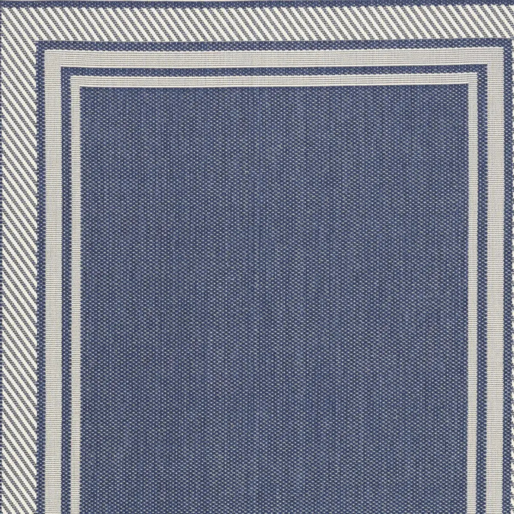 6' X 9' Navy Blue And Ivory Geometric Indoor Outdoor Area Rug Homeroots Outdoor