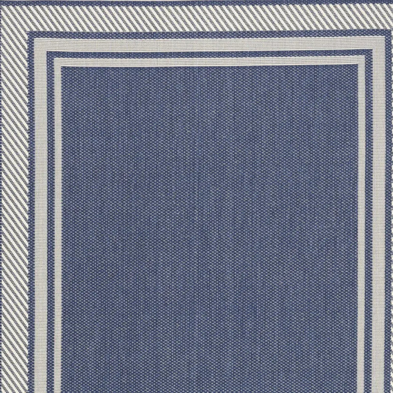 6' X 9' Navy Blue And Ivory Geometric Indoor Outdoor Area Rug Homeroots Outdoor
