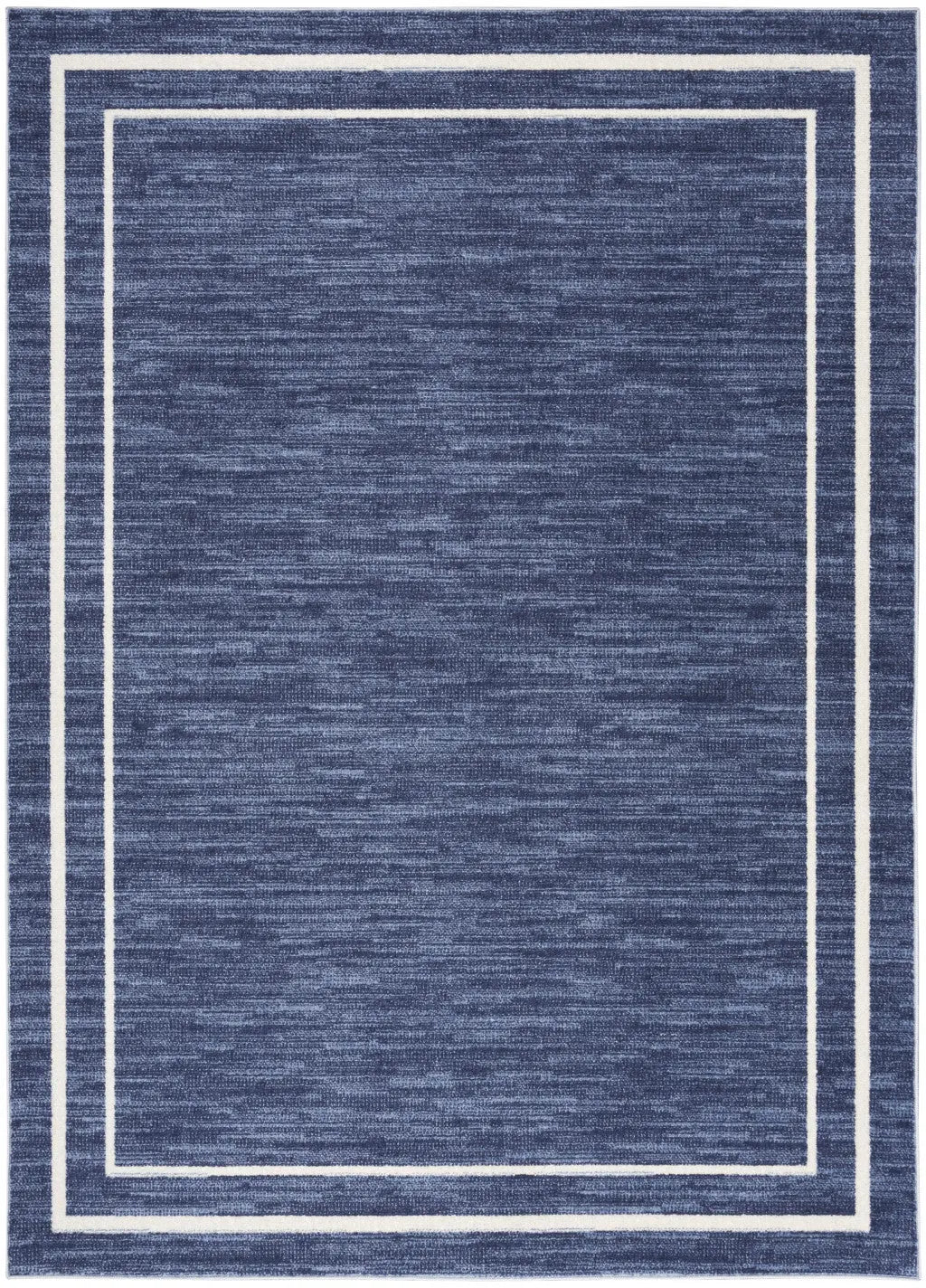 6' X 9' Navy Blue And Ivory Indoor Outdoor Area Rug Homeroots Outdoor