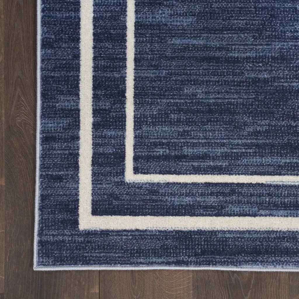6' X 9' Navy Blue And Ivory Indoor Outdoor Area Rug Homeroots Outdoor