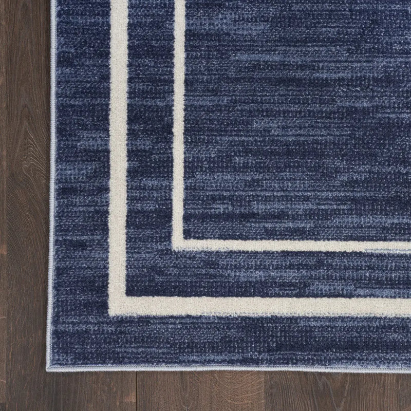 6' X 9' Navy Blue And Ivory Indoor Outdoor Area Rug Homeroots Outdoor