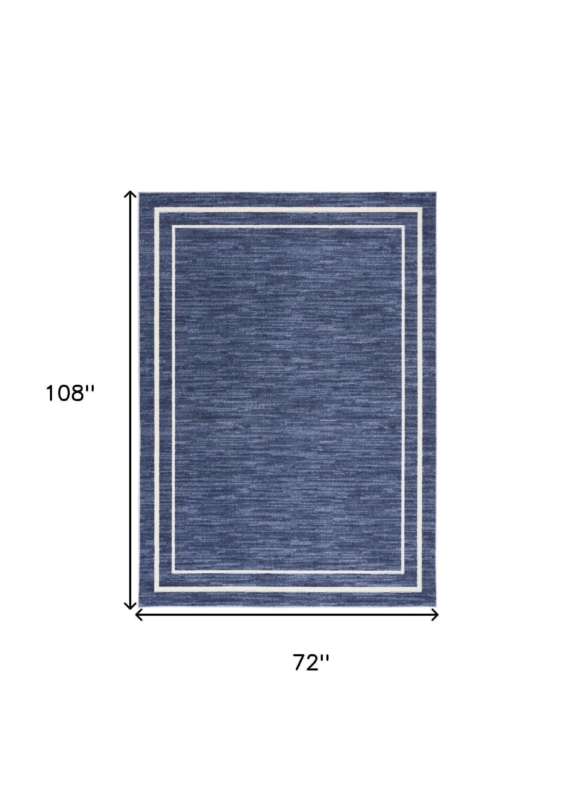 6' X 9' Navy Blue And Ivory Indoor Outdoor Area Rug Homeroots Outdoor