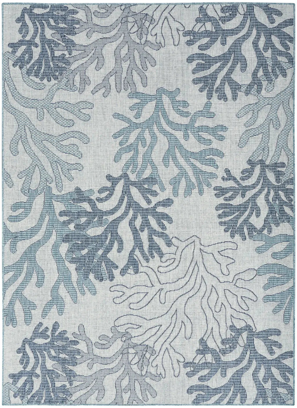 6' X 9' Navy Blue Sky Blue And Ivory Nautical Indoor Outdoor Area Rug Homeroots Outdoor