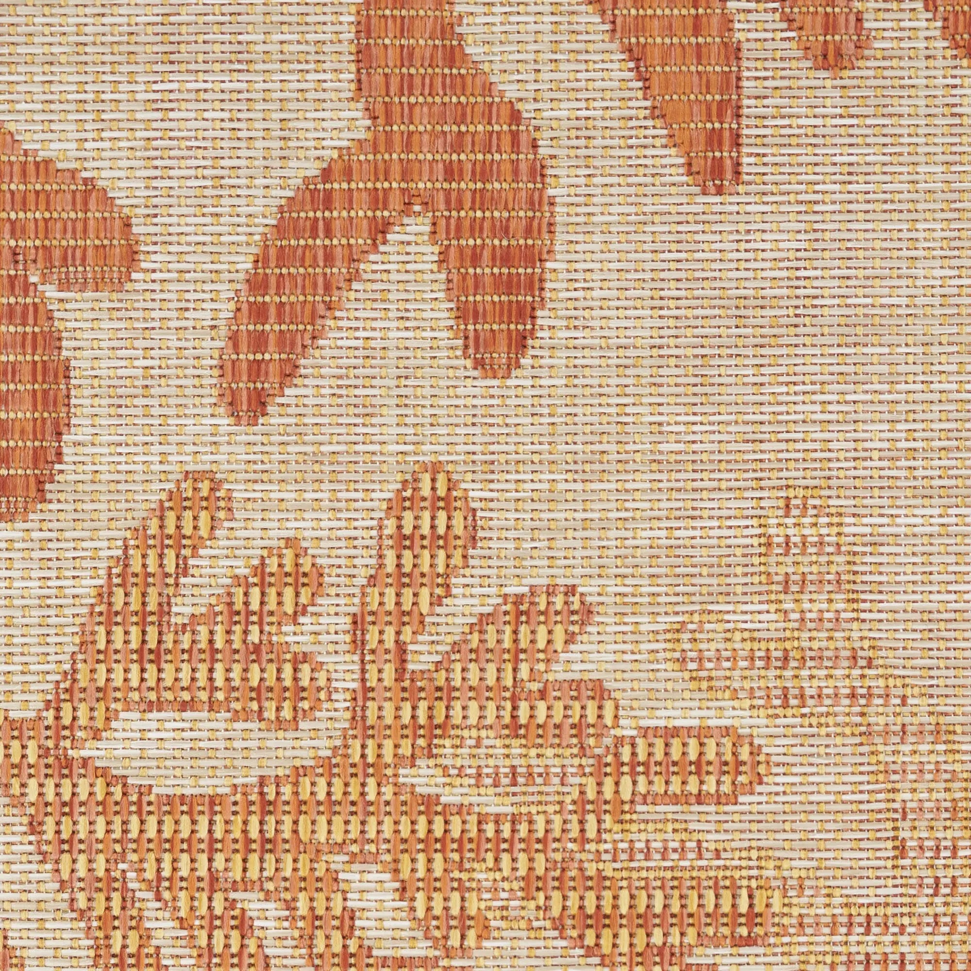 6' X 9' Orange And Ivory Nautical Indoor Outdoor Area Rug Homeroots Outdoor