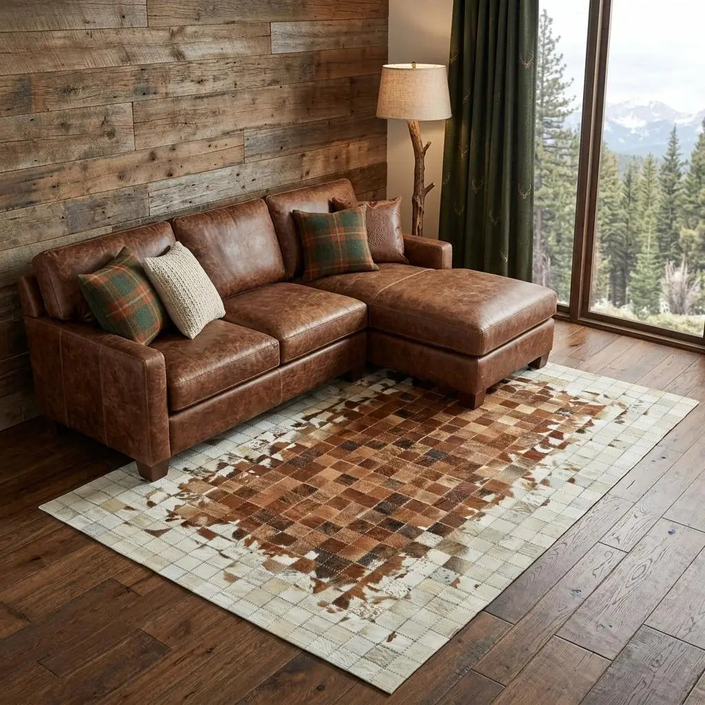 6' X 9' Orange Brown And Ivory Faux Cowhide Animal Print Area Rug Homeroots Home Decor