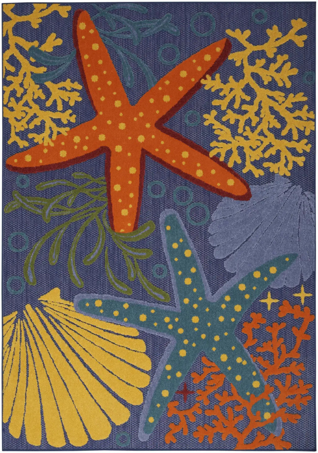 6' X 9' Orange Green And Blue Indoor Outdoor Area Rug Homeroots Outdoor