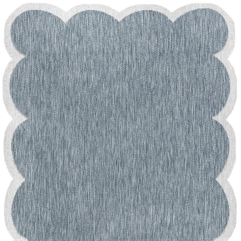 6' X 9' Turquoise And Cream Indoor Outdoor Area Rug Homeroots Outdoor