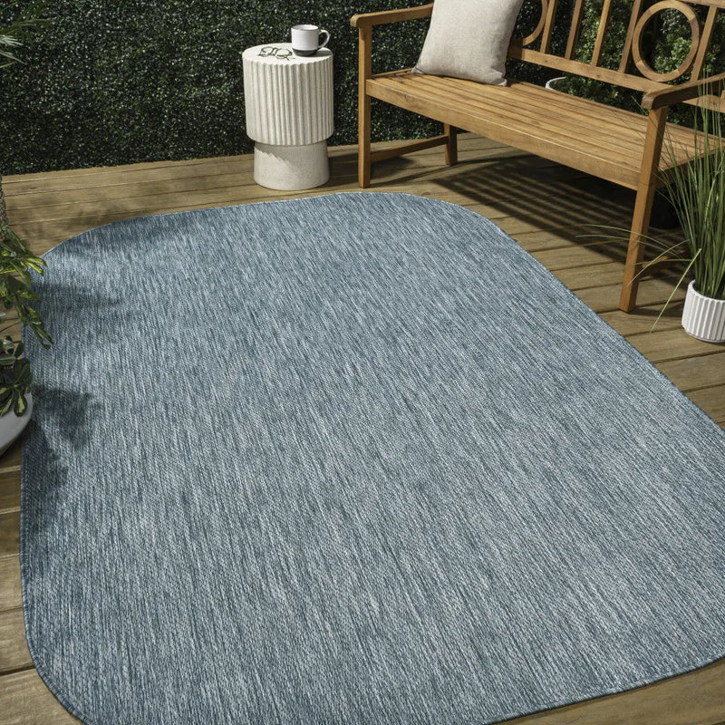 6' X 9' Turquoise Indoor Outdoor Area Rug Homeroots Outdoor