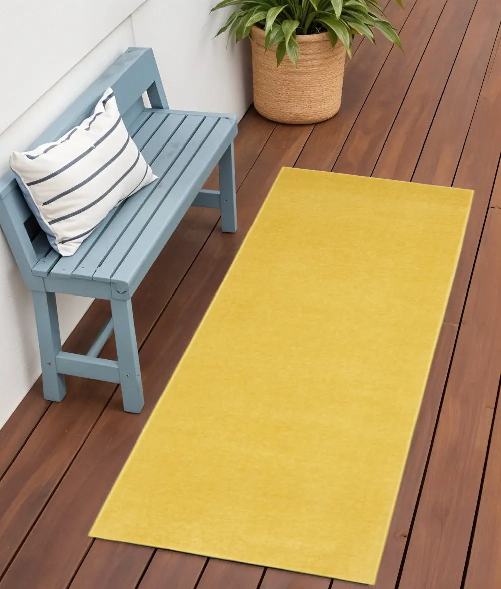 6' Yellow Indoor Outdoor Runner Rug Homeroots Outdoor