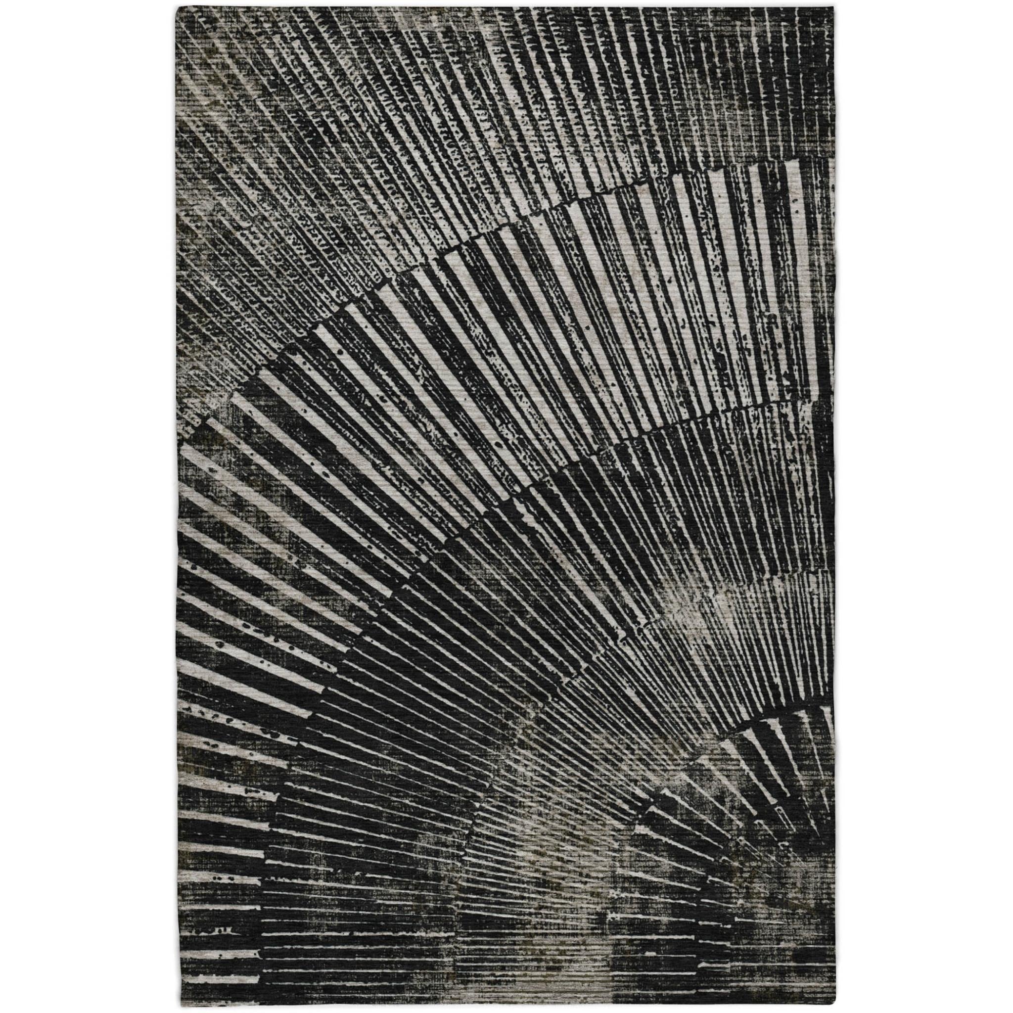 10' X 14' Black And Gray Geometric Shag Washable Area Rug With UV Protection - Home & Garden