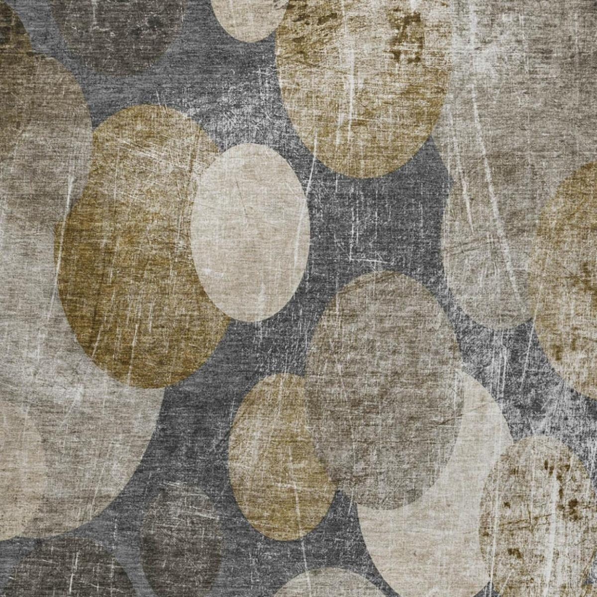 10' X 14' Brown And Taupe Geometric Shag Washable Area Rug With UV Protection - Home & Garden