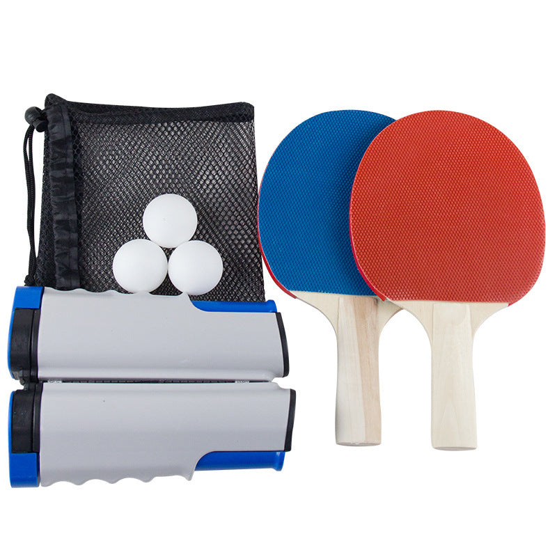 Retractable Portable Table Tennis Set 1.7M Telescopic Net Rack 1 Pair Table Tennis Paddle Pingpong Training Accessories Sets