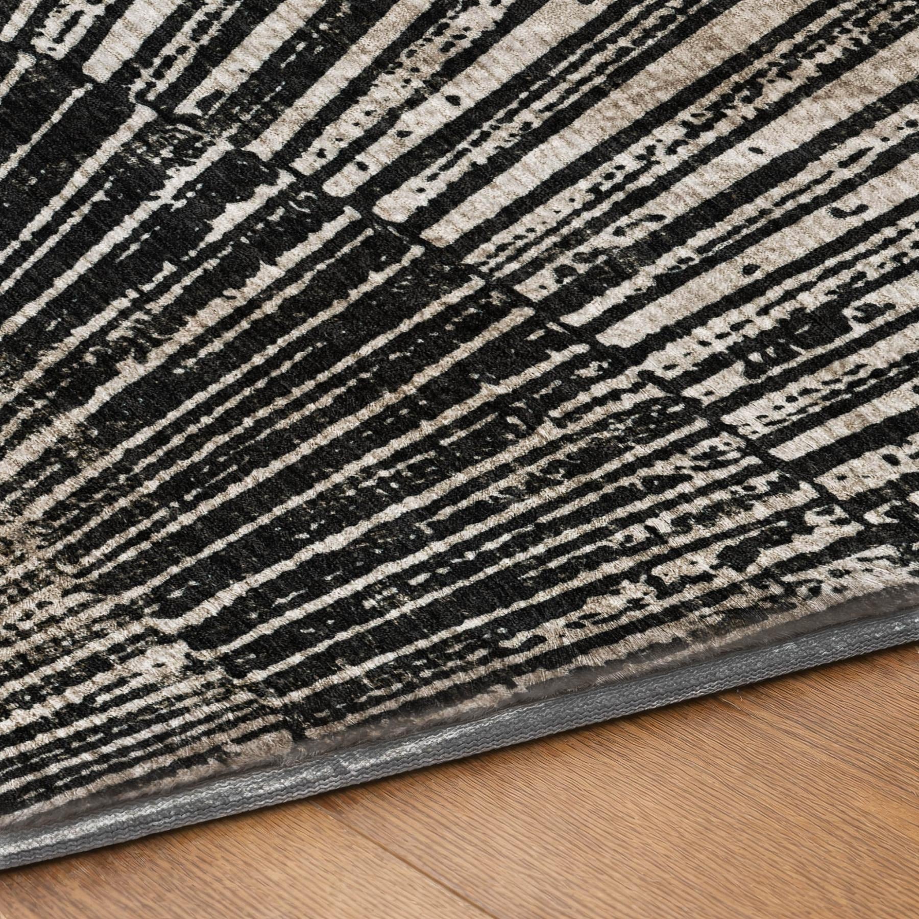 10' X 14' Black And Gray Geometric Shag Washable Area Rug With UV Protection - Home & Garden