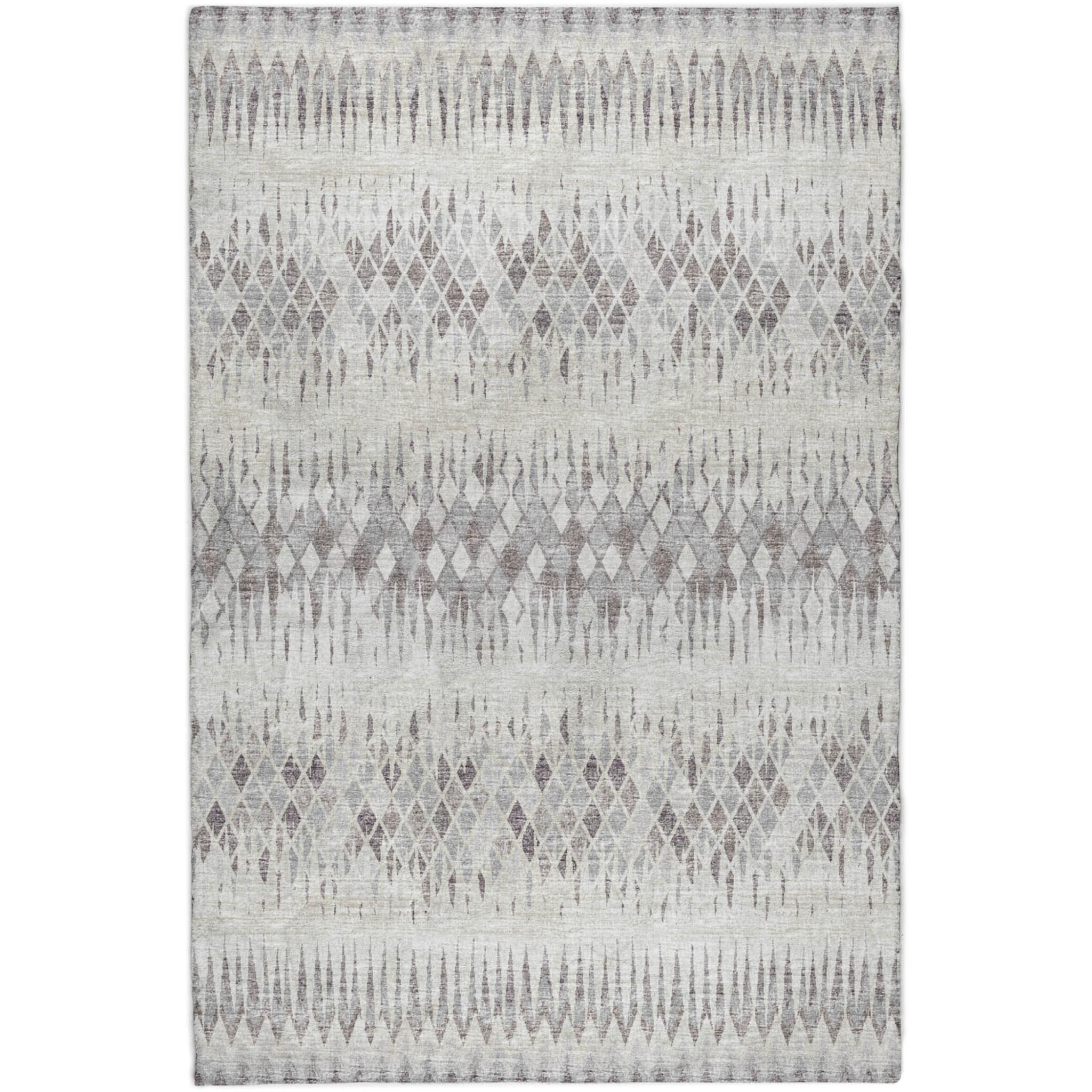 3' X 5' Beige And Gray Chevron Shag Washable Area Rug With UV Protection - Home & Garden