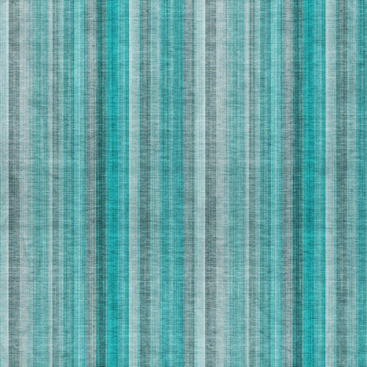 10' X 14' Teal And Gray Striped Shag Washable Area Rug With UV Protection - Home & Garden