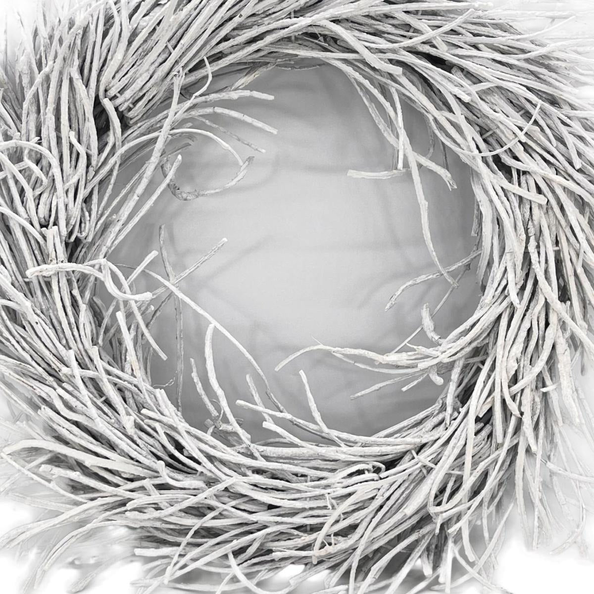 28" White Willow Dried Wreath - Home & Garden