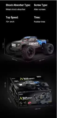 70KM/H 2X Battery  N517 Frenzy 1/12 Brushless Full Scale 4WD High Speed Rc Car Off-road Truck  High Speed Rc Drift Car GreatEagleInc