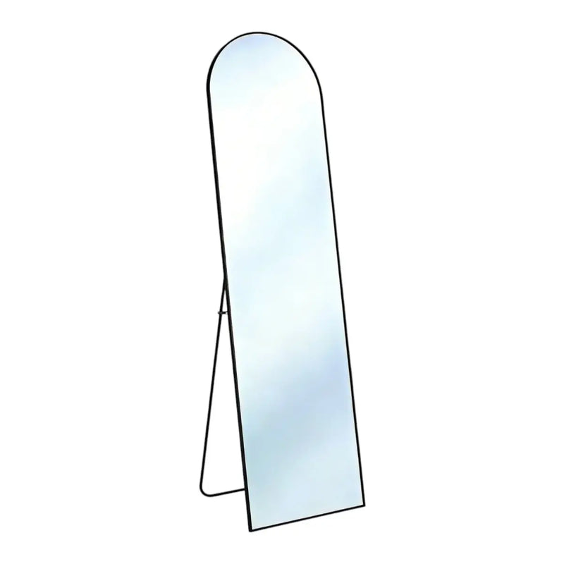 70" Black Aluminum Arch Freestanding And Wall Mounted Framed Full Length Mirror Homeroots Bed & Bath