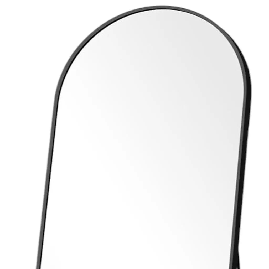 70" Black Metal Arch Wall Mounted Leaning Or Freestanding Framed Full Length Mirror Homeroots Bed & Bath