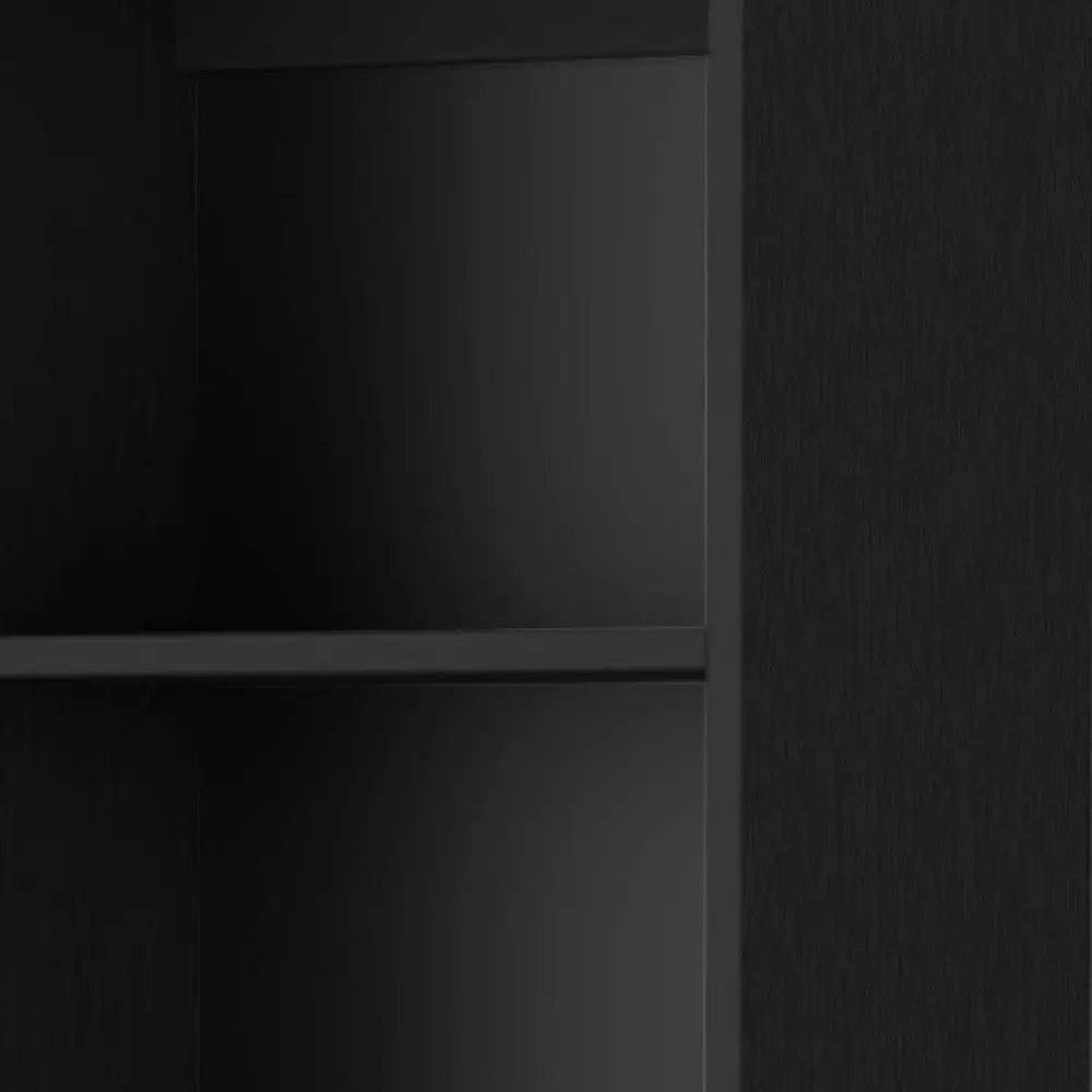 70" Black Wood Five Tier Bookcase - GreatEagleInc