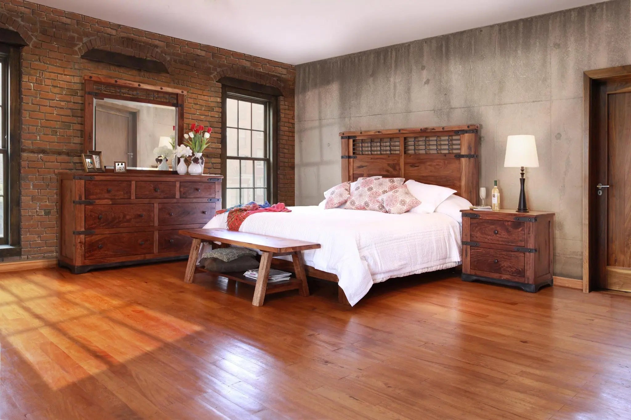 70" Brown and Black Solid Wood Seven Drawer Triple Dresser - GreatEagleInc